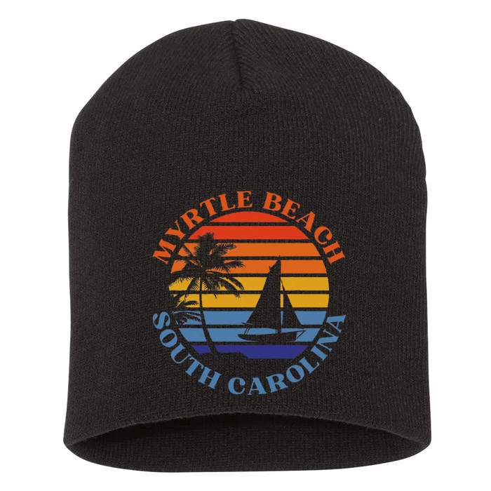 Myrtle Beach South Carolina Summer Vacation Short Acrylic Beanie