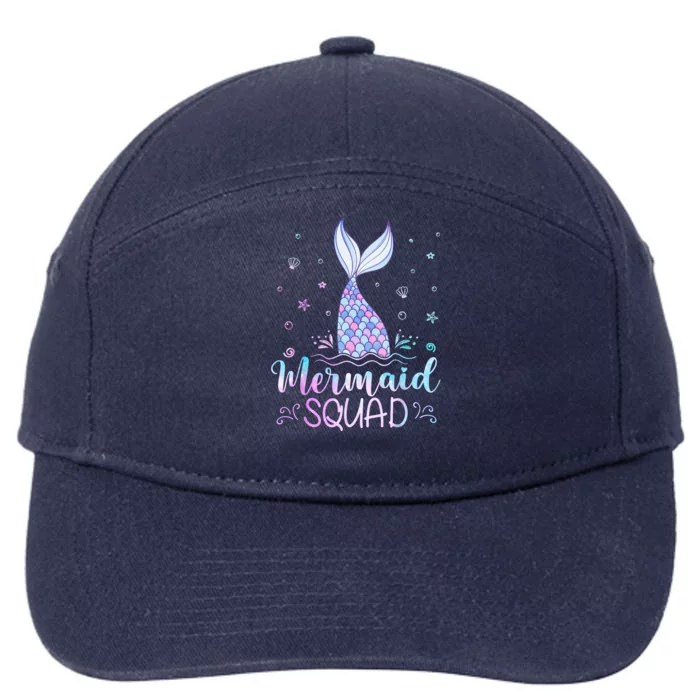 Mermaid Birthday Squad Party Women Mermaid 7-Panel Snapback Hat