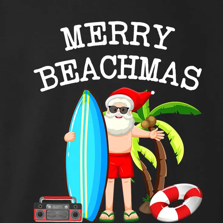 Merry Beachmas Santa Surfer Christmas In July Summer Lovers Toddler Hoodie