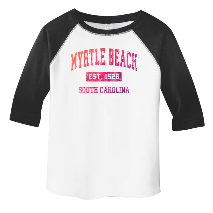 Myrtle Beach South Carolina Sc Vintage Established Sports Gift Toddler Fine Jersey T-Shirt