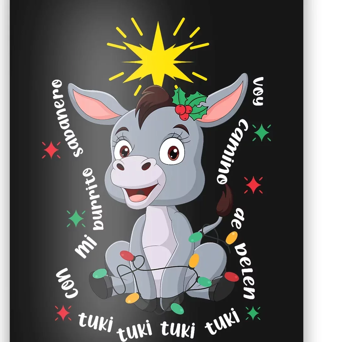 Mi Burrito Sabanero Mexican Tuki Tuki Donkey Latino Xmas Poster