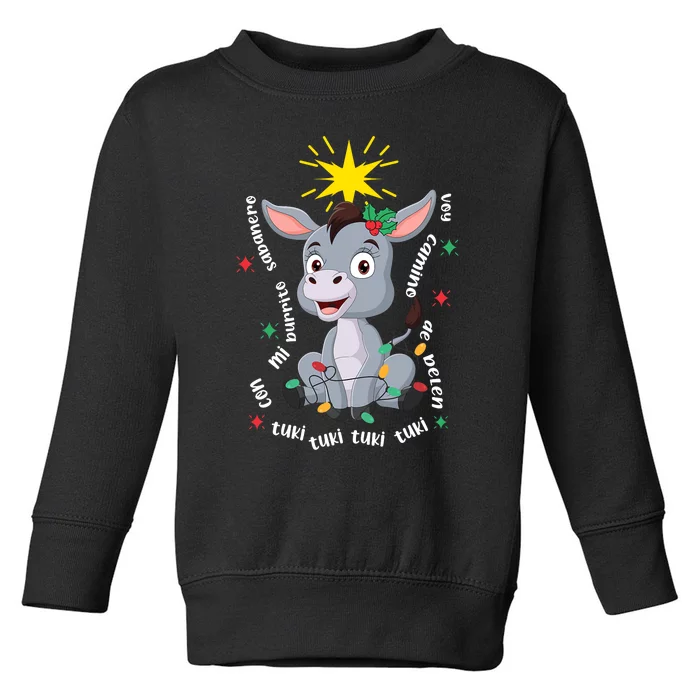 Mi Burrito Sabanero Mexican Tuki Tuki Donkey Latino Xmas Toddler Sweatshirt