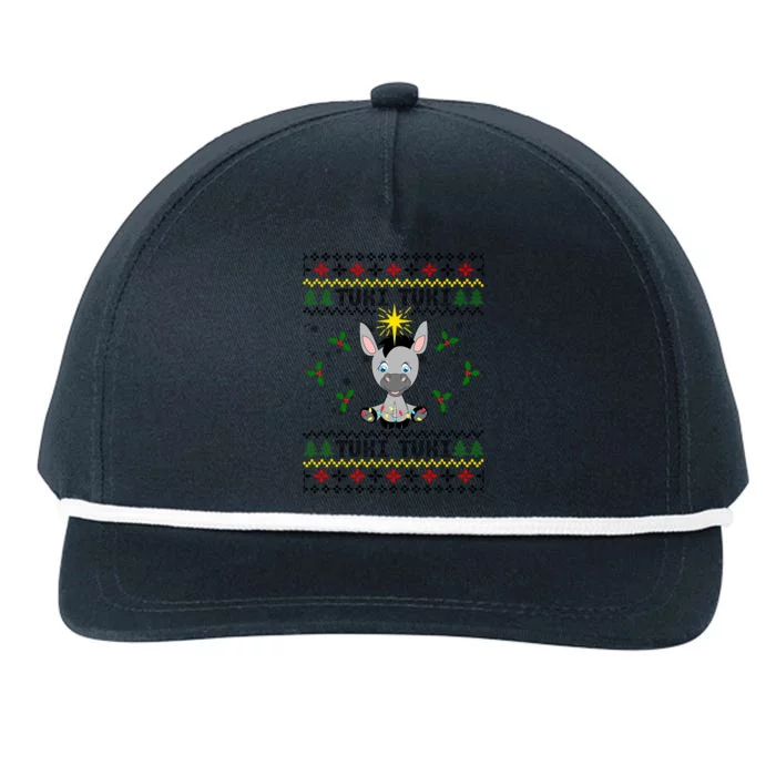 Mi Burrito Sabanero Mexico Tuki Donkey Xmas Ugly Sweater Snapback Five-Panel Rope Hat