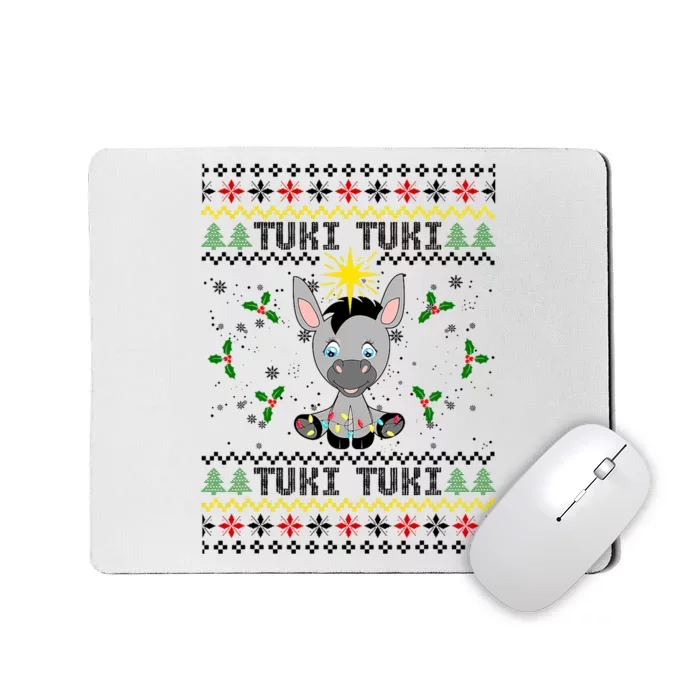 Mi Burrito Sabanero Mexico Tuki Donkey Xmas Ugly Sweater Mousepad