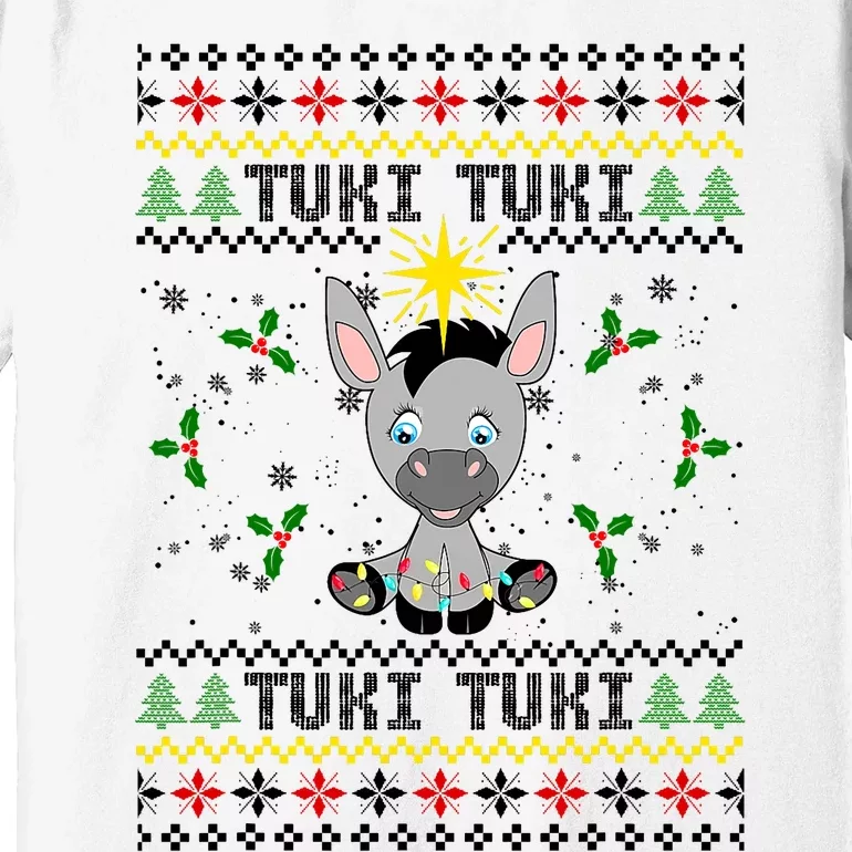 Mi Burrito Sabanero Mexico Tuki Donkey Xmas Ugly Sweater Premium T-Shirt