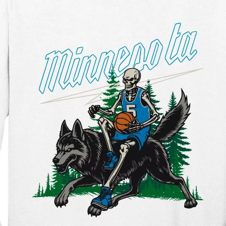 Minnesota Basketball Skeleton Tall Long Sleeve T-Shirt