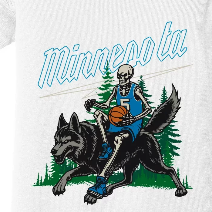 Minnesota Basketball Skeleton Baby Bodysuit