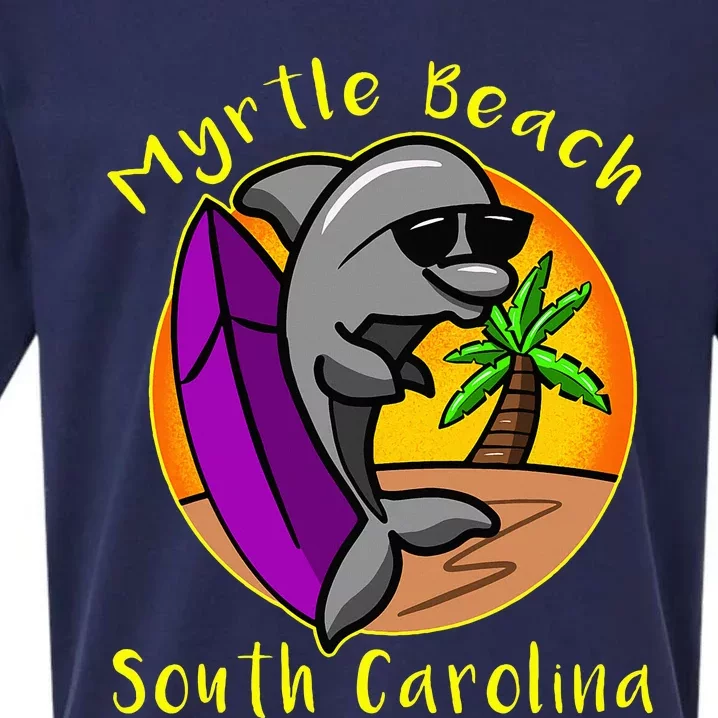 Myrtle Beach South Carolina Dolphin Vacation Sueded Cloud Jersey T-Shirt