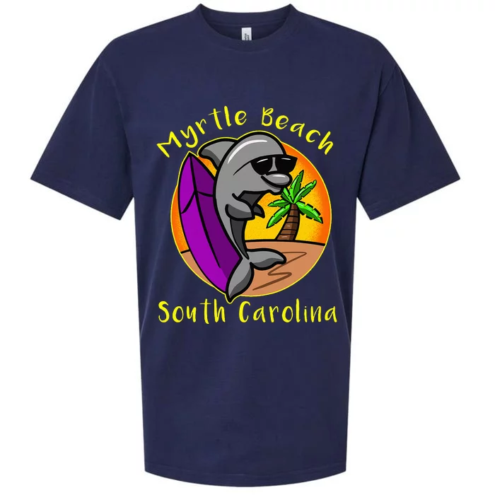 Myrtle Beach South Carolina Dolphin Vacation Sueded Cloud Jersey T-Shirt