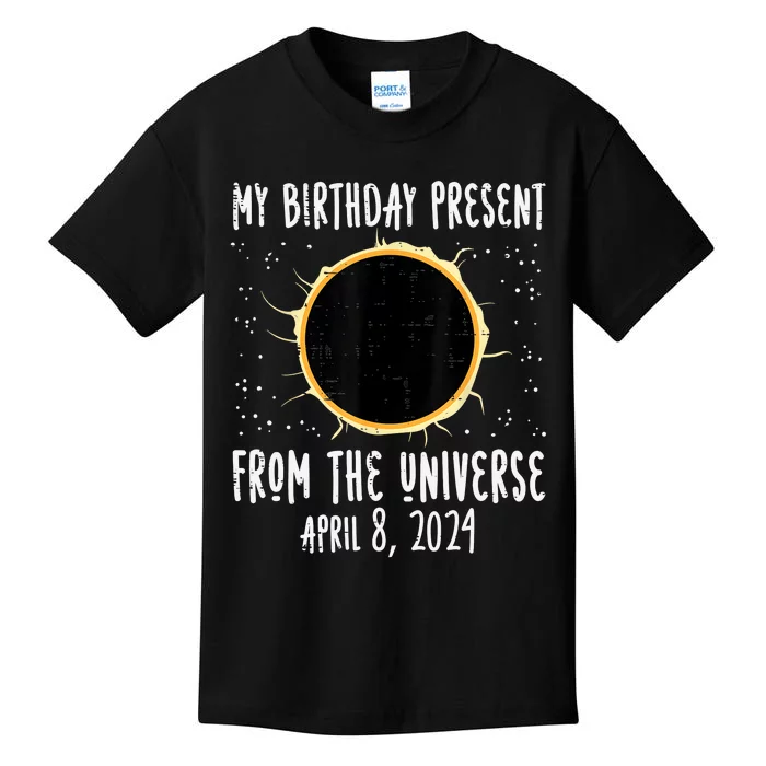 My Birthday Total Solar Eclipse 2024 April 8 Kids T-Shirt