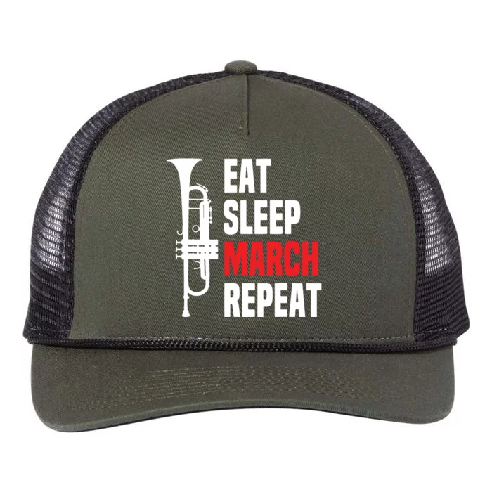 Marching Band Trumpet Funny Trumpet Players Tee Gift Retro Rope Trucker Hat Cap