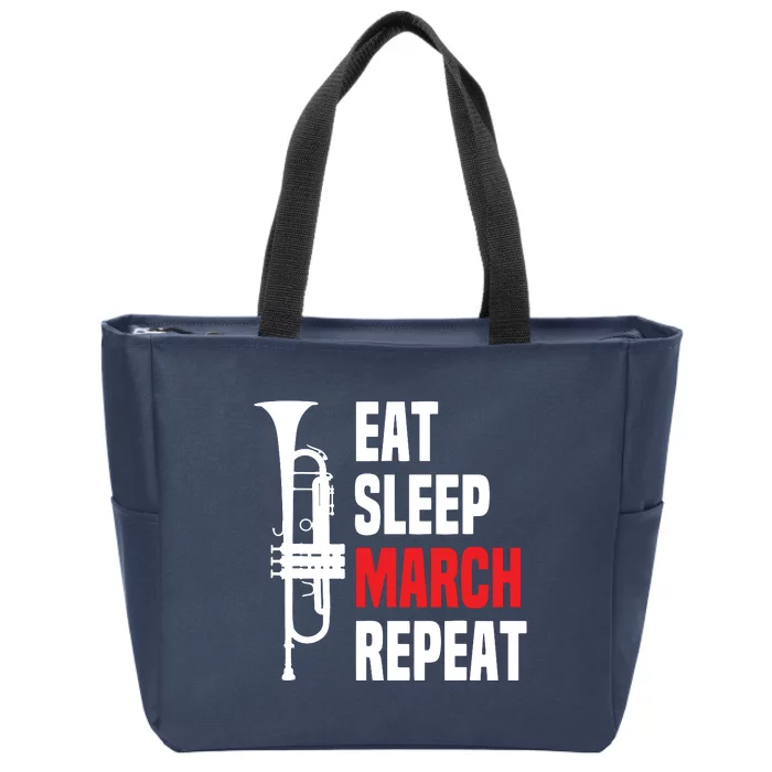 Marching Band Trumpet Funny Trumpet Players Tee Gift Zip Tote Bag