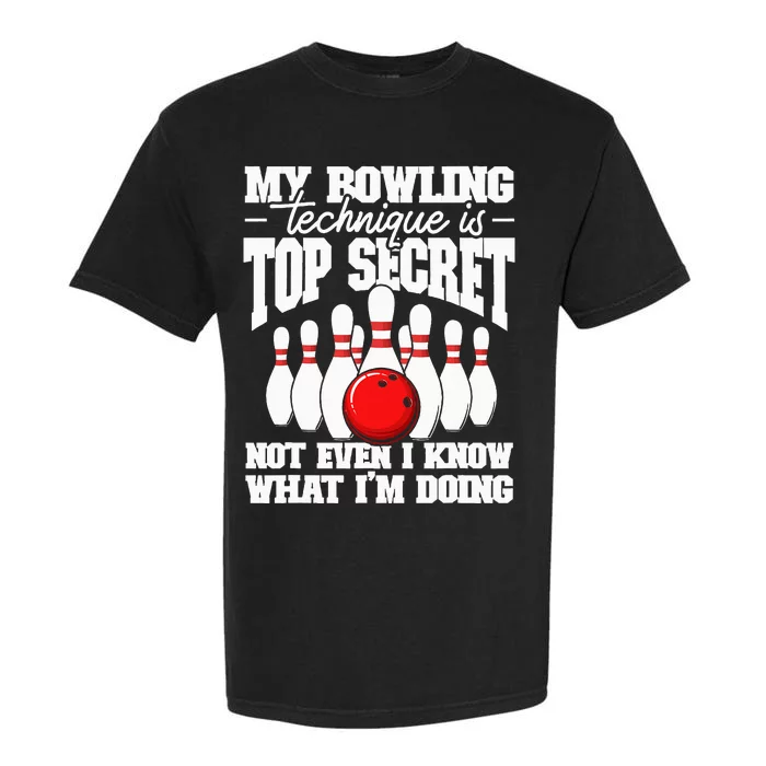 My Bowling Technique Is Secret Funny Bowling Bowler Garment-Dyed Heavyweight T-Shirt