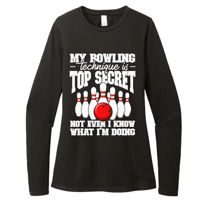 My Bowling Technique Is Secret Funny Bowling Bowler Womens CVC Long Sleeve Shirt