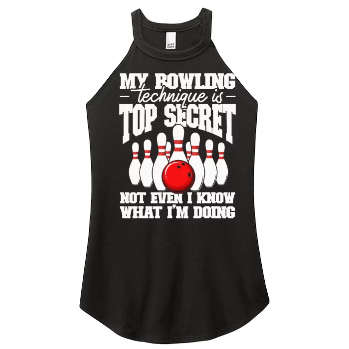 My Bowling Technique Is Secret Funny Bowling Bowler Women’s Perfect Tri Rocker Tank