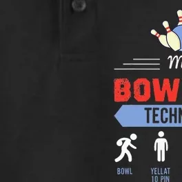 My Bowling Technique Bowling Funny Bowler Gift Dry Zone Grid Performance Polo