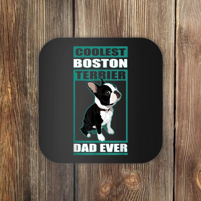 Men Boston Terrier Dad Dog Owner Boston Terrier Coaster