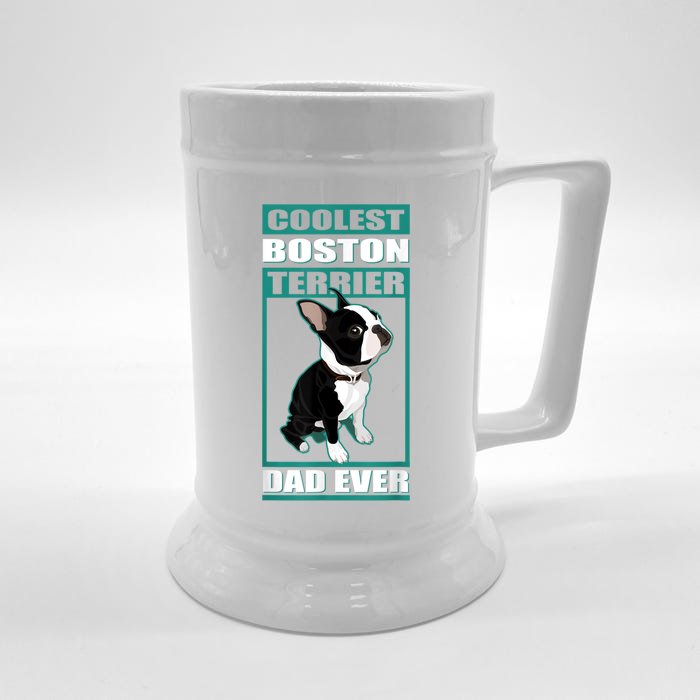 Men Boston Terrier Dad Dog Owner Boston Terrier Front & Back Beer Stein