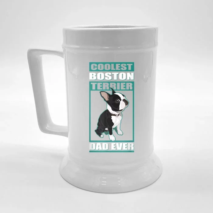 Men Boston Terrier Dad Dog Owner Boston Terrier Front & Back Beer Stein