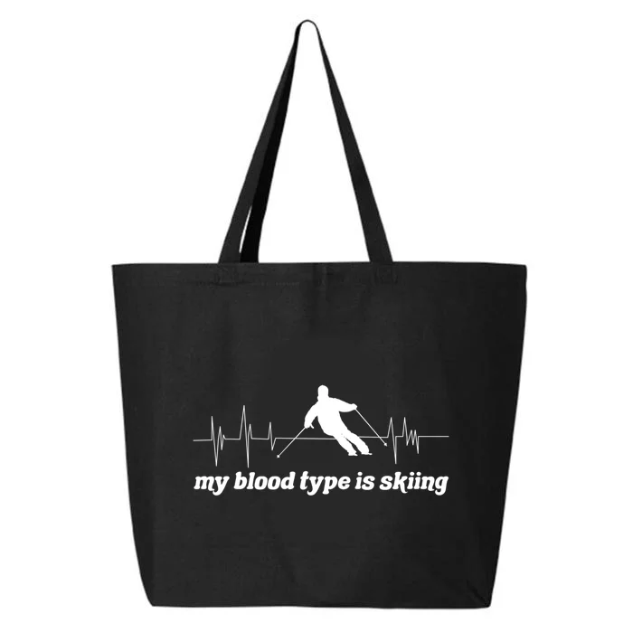 My Blood Type Is Skiing Gift For Skier 25L Jumbo Tote