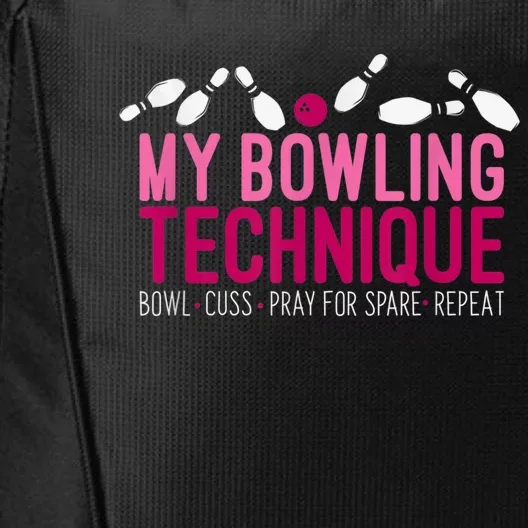 My Bowling Technique Funny Bowler City Backpack