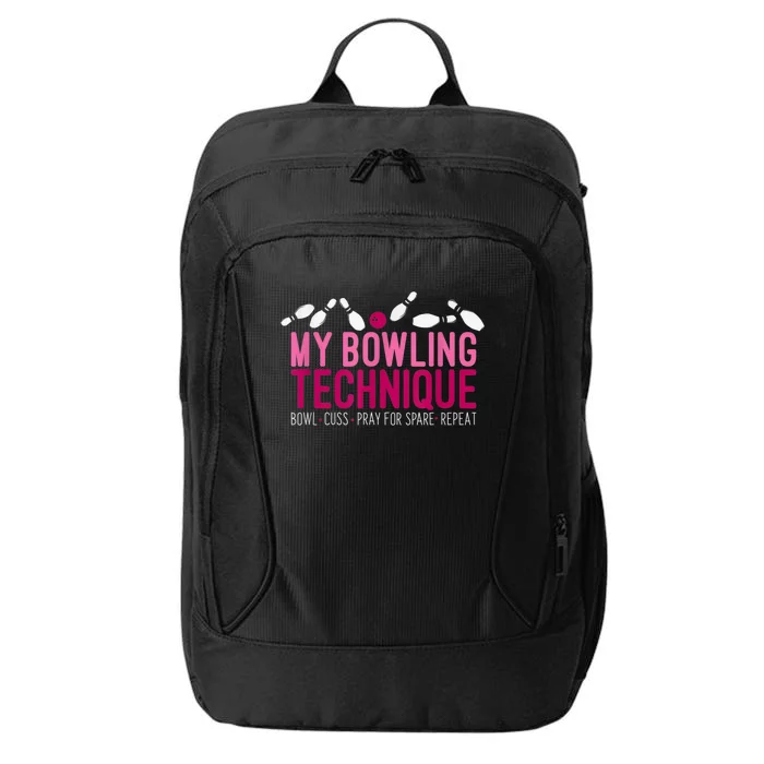 My Bowling Technique Funny Bowler City Backpack