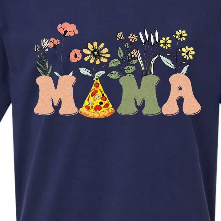 Mama Birthday Tee Pizza Theme Birthday Pizza Lover Party Sueded Cloud Jersey T-Shirt