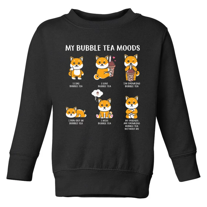 My Bubble Tea Moods Boba Bubble Tea Cup Anime Style Toddler Sweatshirt