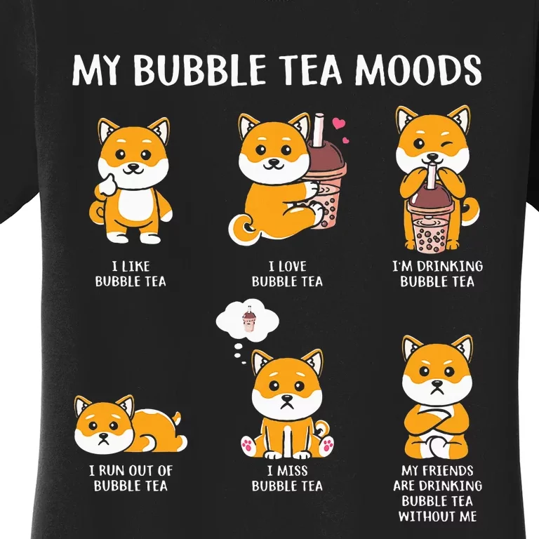 My Bubble Tea Moods Boba Bubble Tea Cup Anime Style Women's T-Shirt