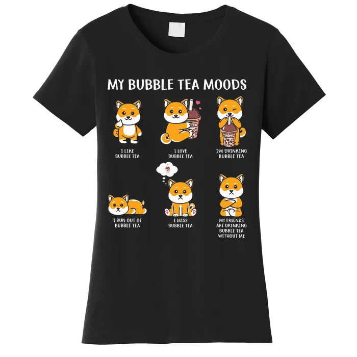 My Bubble Tea Moods Boba Bubble Tea Cup Anime Style Women's T-Shirt