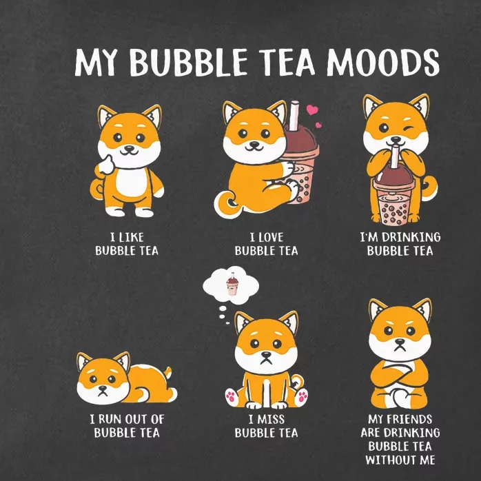 My Bubble Tea Moods Boba Bubble Tea Cup Anime Style Zip Tote Bag