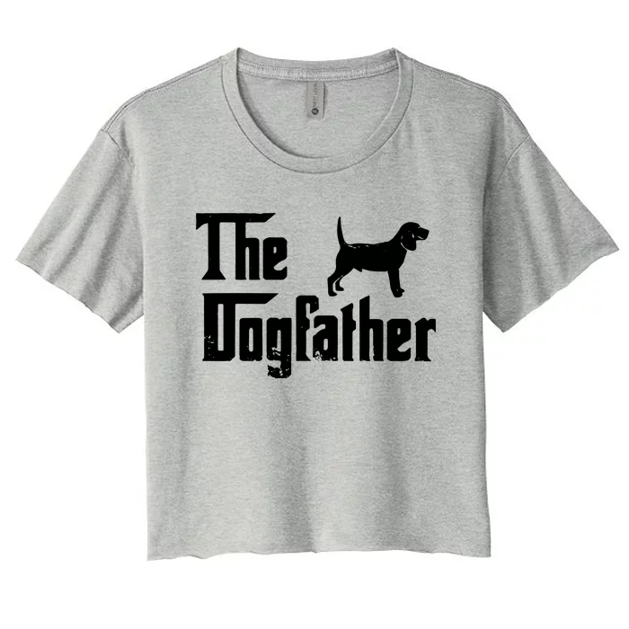 Men Beagle The Dogfather Funny Father Dog Lover Gift Women's Crop Top Tee