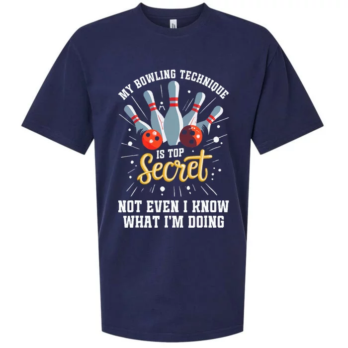 My Bowling Technique Is Top Secret Funny Bowling Bowler Sueded Cloud Jersey T-Shirt