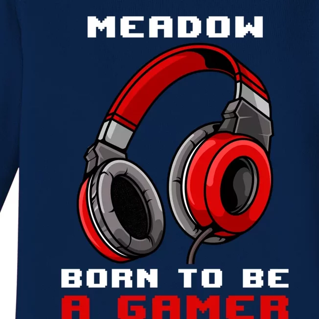 Meadow Born To Be A Gamer Personalized Gift Baby Long Sleeve Bodysuit