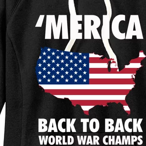 Merica Back To Back World War Champs Women's Fleece Hoodie