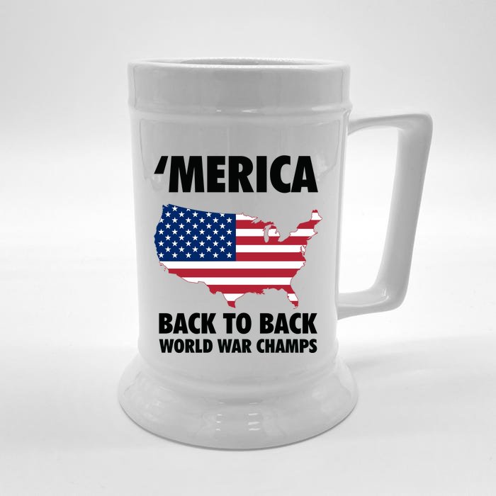 Merica Back To Back World War Champs Front & Back Beer Stein