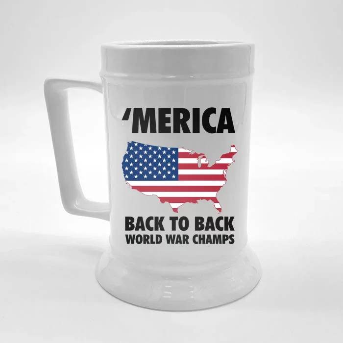 Merica Back To Back World War Champs Front & Back Beer Stein