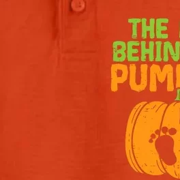 Man Behind The Pumpkin Dad Halloween Pregnancy Announcement Dry Zone Grid Performance Polo