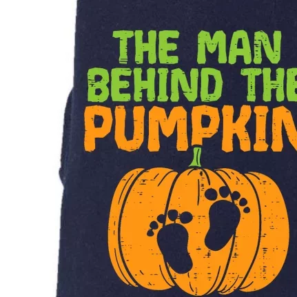 Man Behind The Pumpkin Dad Halloween Pregnancy Announcement Doggie 3-End Fleece Hoodie