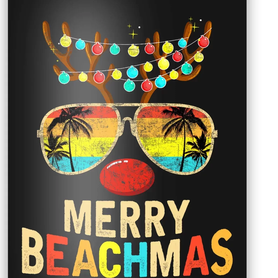 Merry Beachmas Tropical Christmas Santa Hawaii Poster