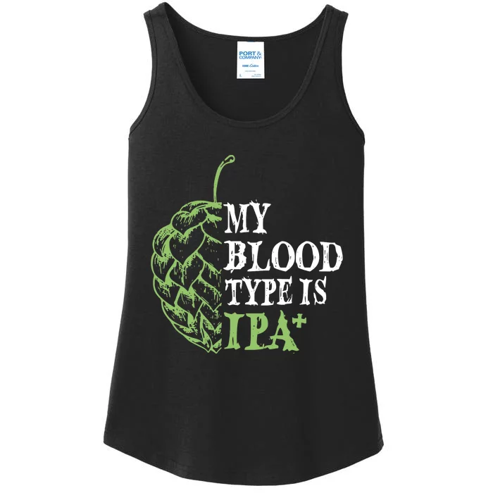 My Blood Type Is IPA+ Funny Ladies Essential Tank