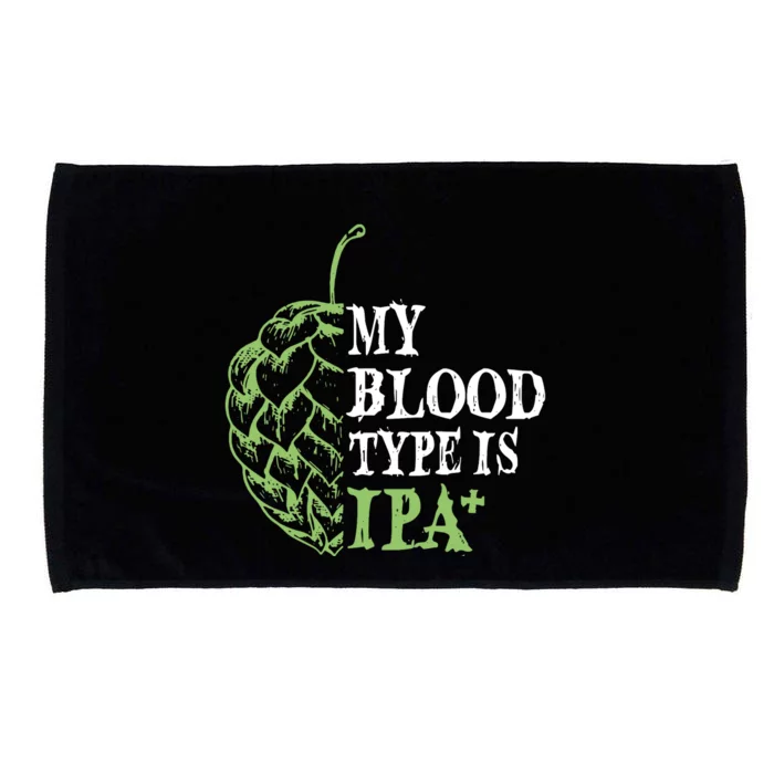 My Blood Type Is IPA+ Funny Microfiber Hand Towel