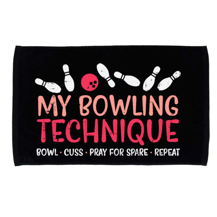 My Bowling Technique Fun Humor Bowler Player Team Microfiber Hand Towel