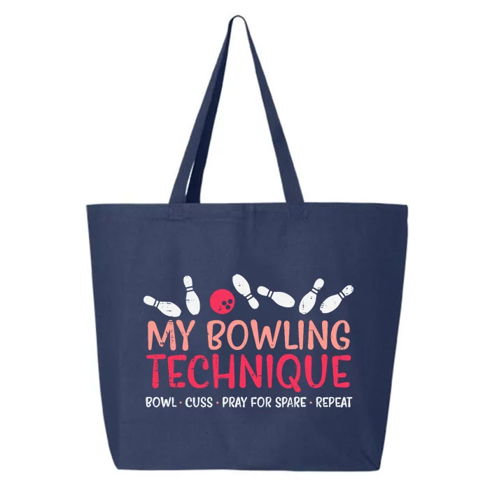 My Bowling Technique Fun Humor Bowler Player Team 25L Jumbo Tote