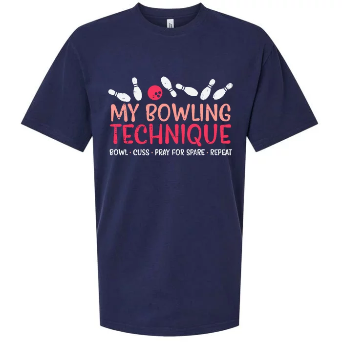 My Bowling Technique Fun Humor Bowler Player Team Sueded Cloud Jersey T-Shirt