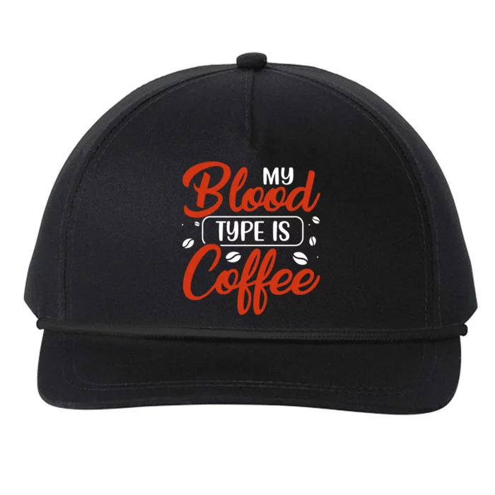 My Blood Type Is Coffee Snapback Five-Panel Rope Hat