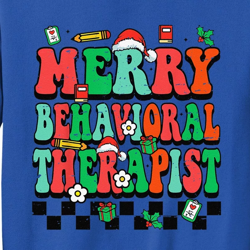 Merry Behavioral Therapist Groovy Christmas ABA Therapy Sweatshirt