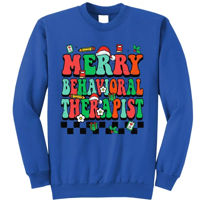 Merry Behavioral Therapist Groovy Christmas ABA Therapy Sweatshirt