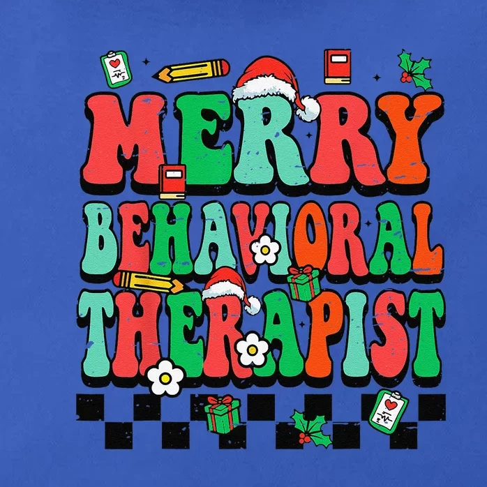 Merry Behavioral Therapist Groovy Christmas ABA Therapy Zip Tote Bag