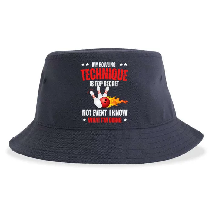 My Bowling Technique Is Top Secret Cool Bowling Design wo Sustainable Bucket Hat